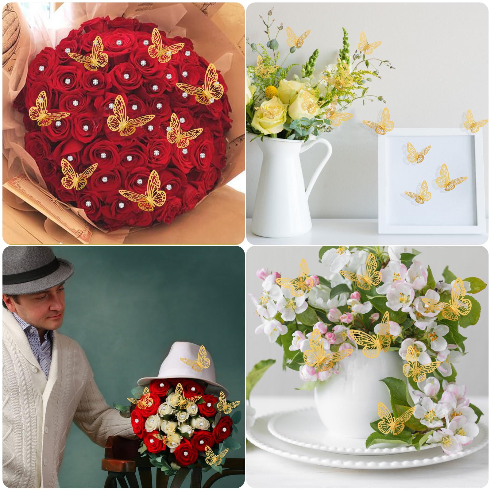 Flower Bouquet Accessories: Butterflies & Rhinestones -7