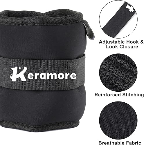 Vista 2 de Pesas de tobillo, 12345681012 libras (1 par) muñeca brazo y pierna ponderado para mujeres, hombres, niños, con correa alargada para ejercicio