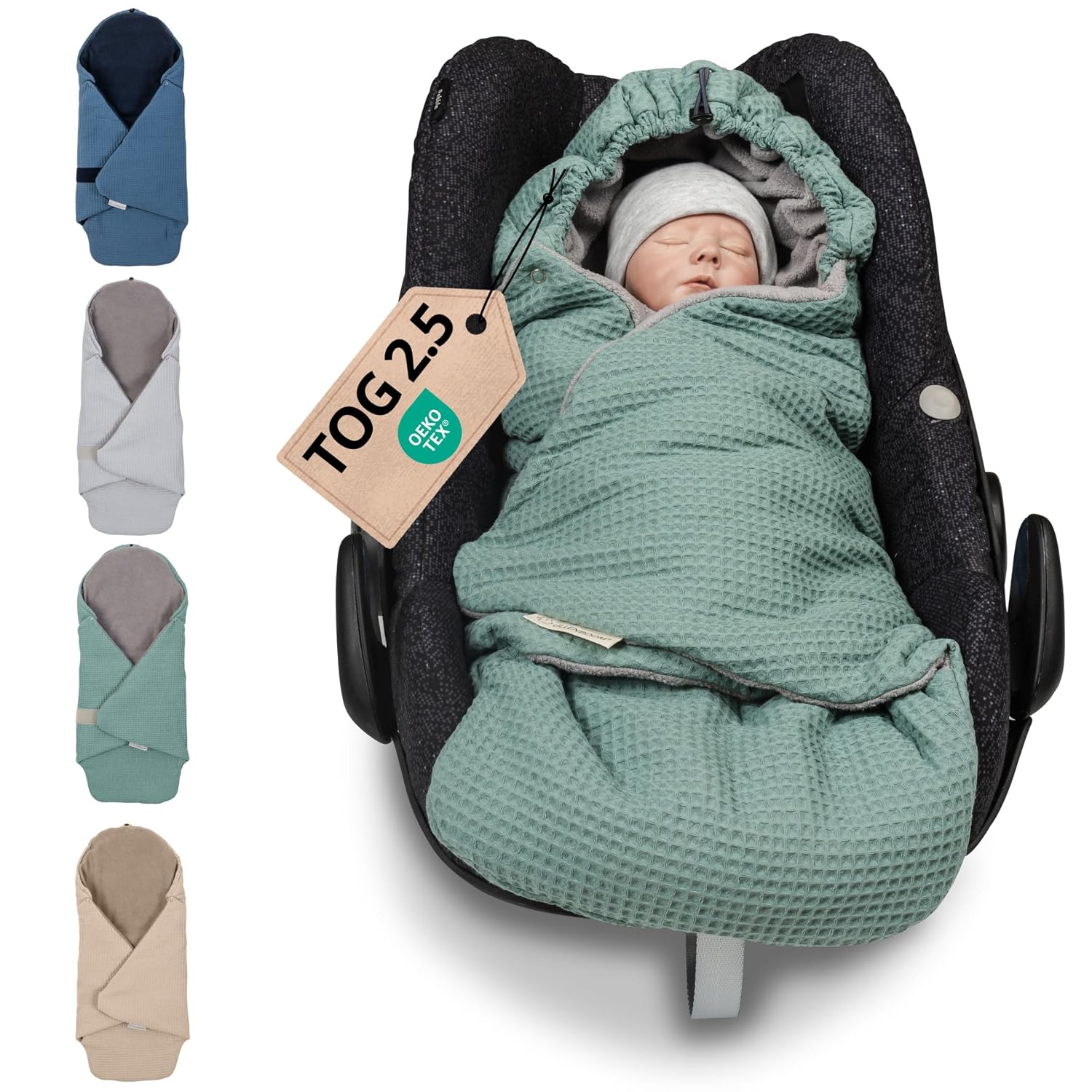 ULLENBOOM Einschlagdecke Babyschale   Ideal f r Herbst und Winter Oeko-TEX Materialien Made in EU   Babydecke f r Kindersitz Kinderwagen & Buggy 0-9 Monate 25 TOG