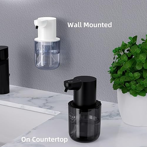 Miniatura 5 de Dispensador automático de jabón espumoso recargable sin contacto de 13.53 onzas  13.5 fl oz con montaje en pared y dispensador de jabón eléctrico de