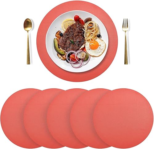 Miniatura 3 de Manteles individuales de PVC caqui, manteles individuales lavables, tapetes resistentes al calor, manteles individuales decorativos