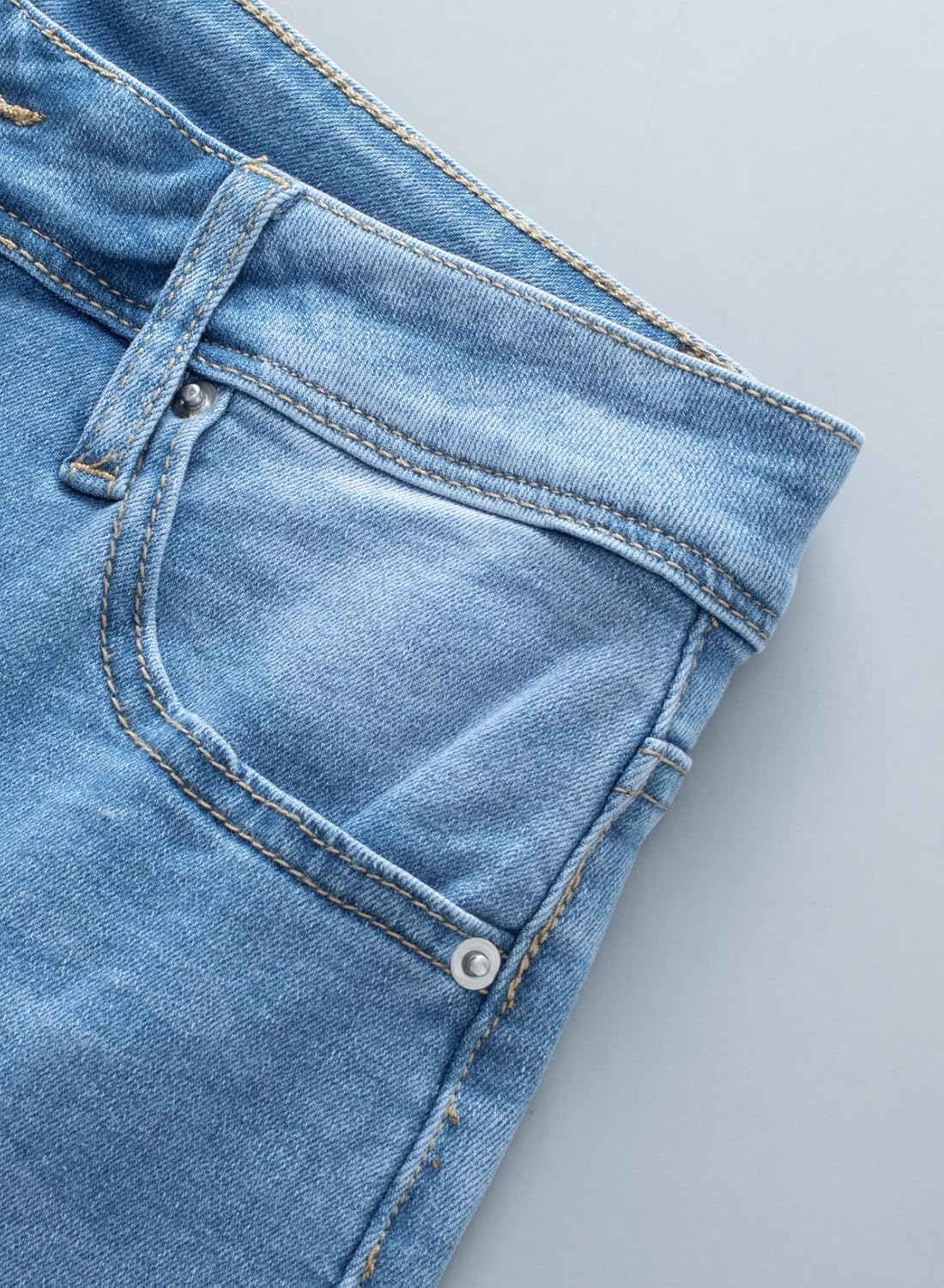 Sidefeel Women's Wide Leg Jeans High Waisted Stretchy Capri Pants - Image 8