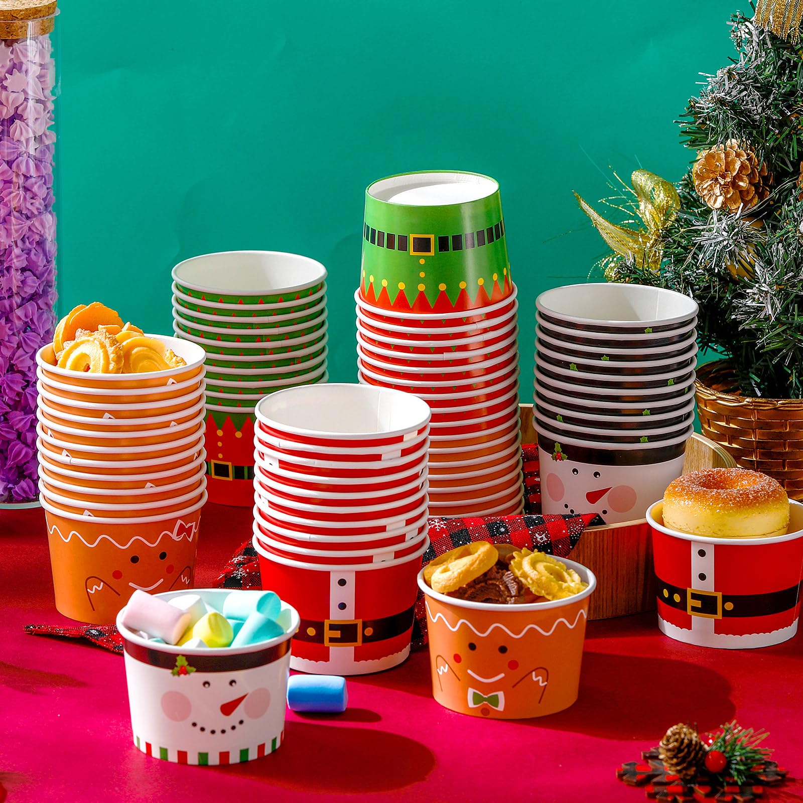 茶碗　8個セット Amazon.com: Zhehao 60 Pcs 9 oz Christmas Ice Cream Bowls and