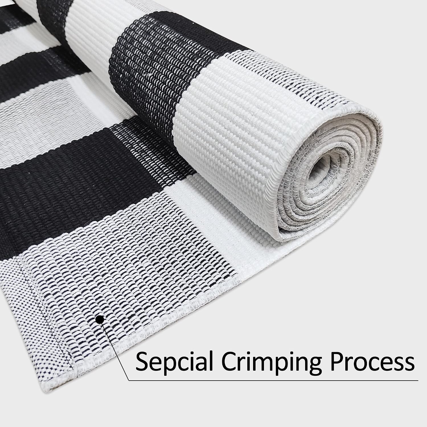 Buffalo Plaid Runner Rug 2x8 Feet Black and White Checkered Area Rug Farmhouse Hallway Rug Cotton Woven Washable Carpet for Entryway Kitchen Bedroom Living Room