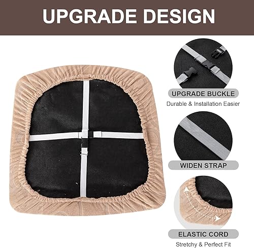 Miniatura 5 de Genina Fundas de asiento impermeables para sillas de comedor, fundas elásticas para sillas de comedor, fundas protectoras para sillas de cocina,