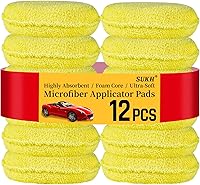 Vista 1 de Sukh Paquete de 12 almohadillas aplicadoras de espuma de microfibra, almohadilla aplicadora de cera para detallar, esponjas de pulido redondas