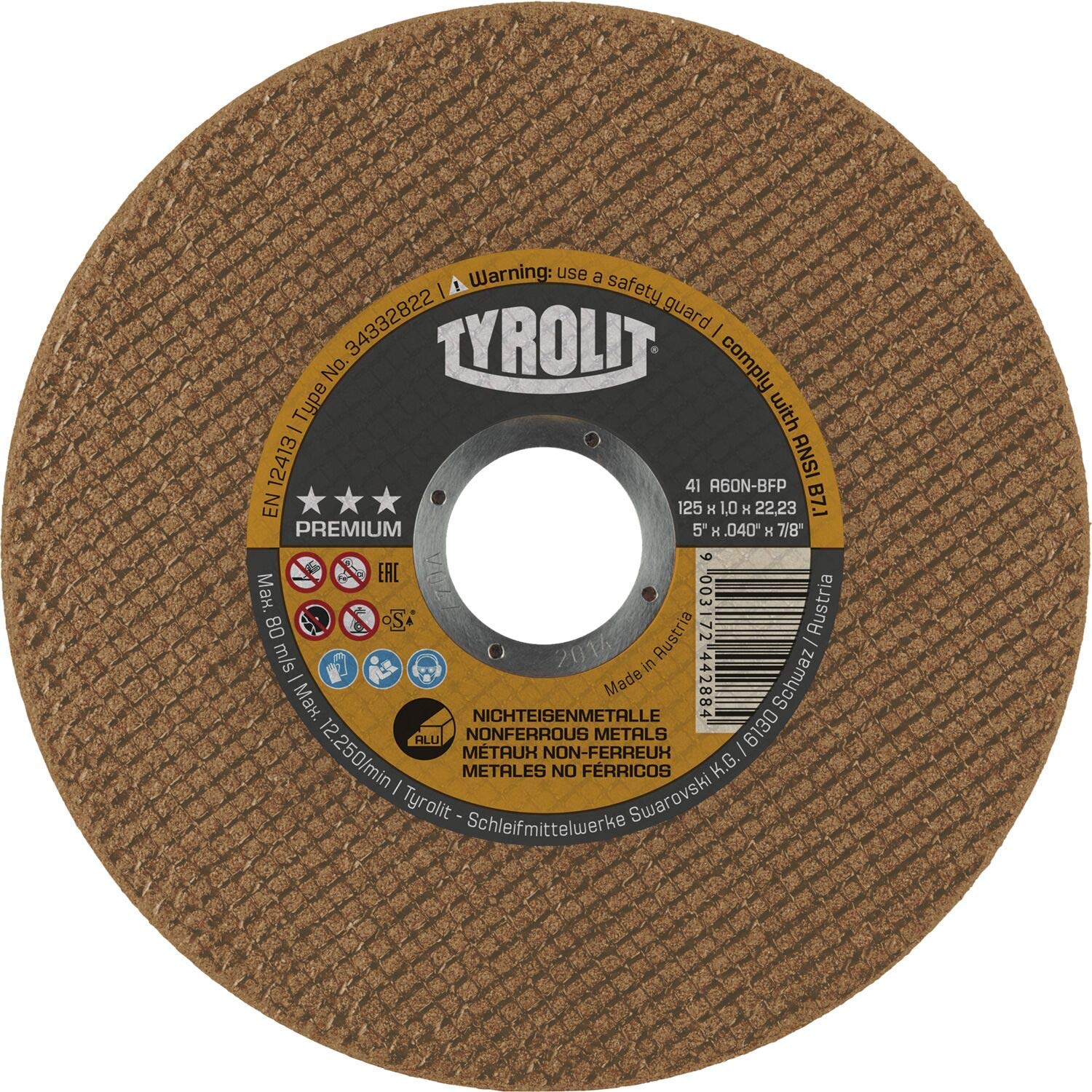 TYROLIT Trennscheibe gerade Premium*** superdünn 125 x 1,0 x 22,23 mm Alu Form41 Inhalt: 25 Stück
