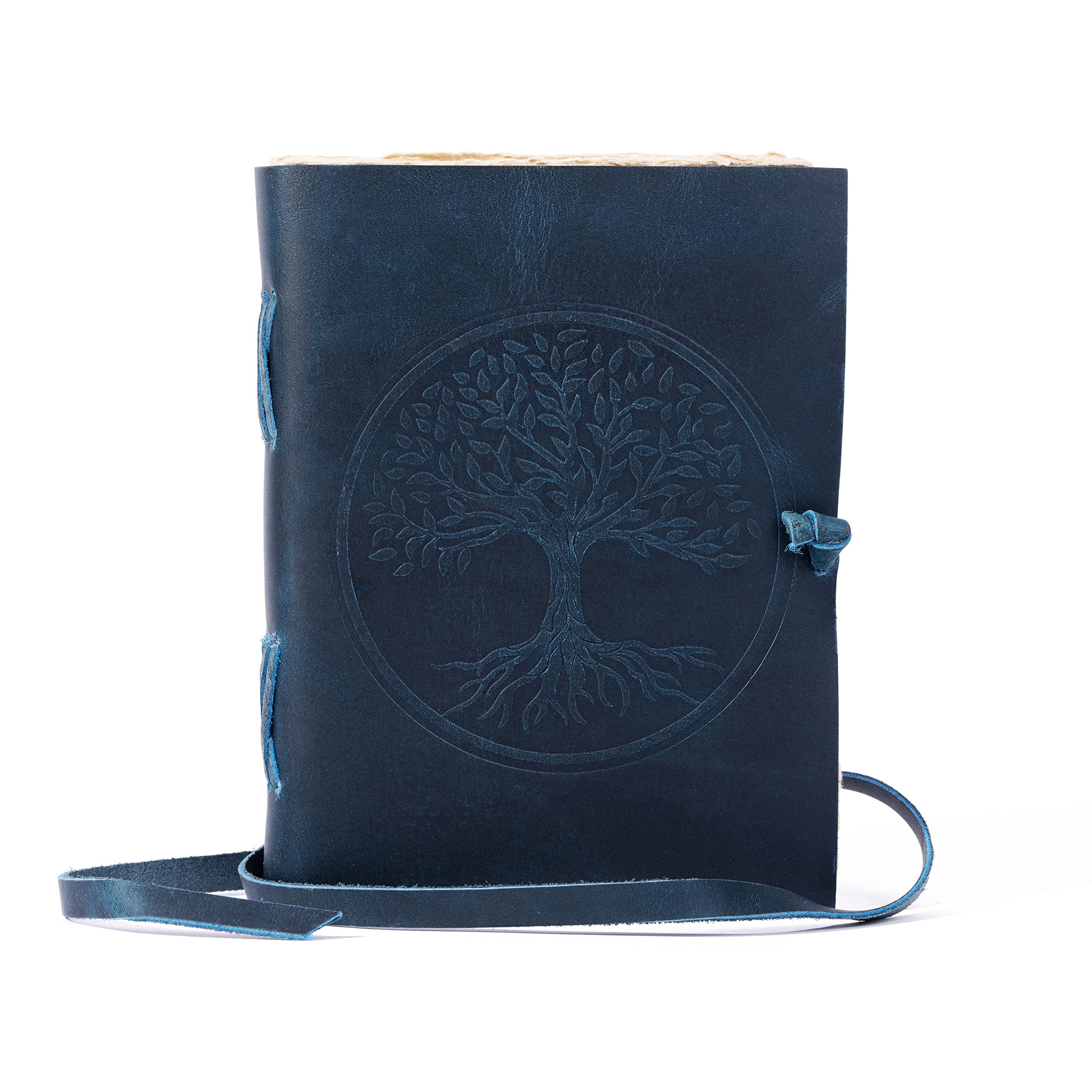 Leather Journal Antique Handmade lined Deckle Edge Vintage Paper Tree of Life | Writing Notebook Diary Men & Women, Writing pad Gift for Artist, Sketch (9x6)