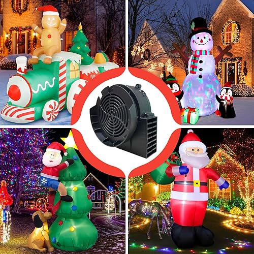Miniatura 10 de Soplador de aire de repuesto 1A para inflables de Navidad, inflable de patio de Navidad, decoraciones inflables de patio de vacaciones al aire