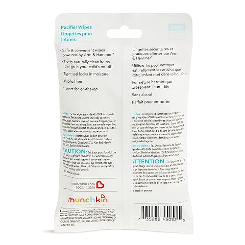 Miniatura 11 de Munchkin Arm & Hammer - Toallitas para chupete, limpia de forma segura las piezas del extractor de leche y los elementos esenciales de alimentación