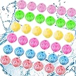 Blulu 48 Pieces Pet Hair Remover for Laundry Dryer Balls Reusable Washing Machine Hair Catcher Pet Dog Cat Catcher Lint Remover (Rainbow Color)