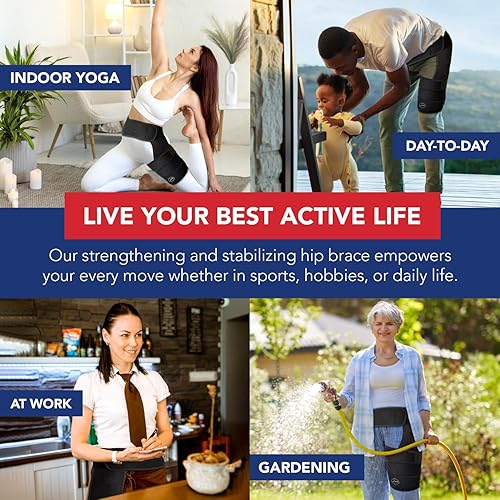 Miniatura 5 de Soporte estabilizador de cadera desarrollado por doctor, alivio del dolor de ciática, síndrome de piriformis y dolor del nervio ciático, compresión
