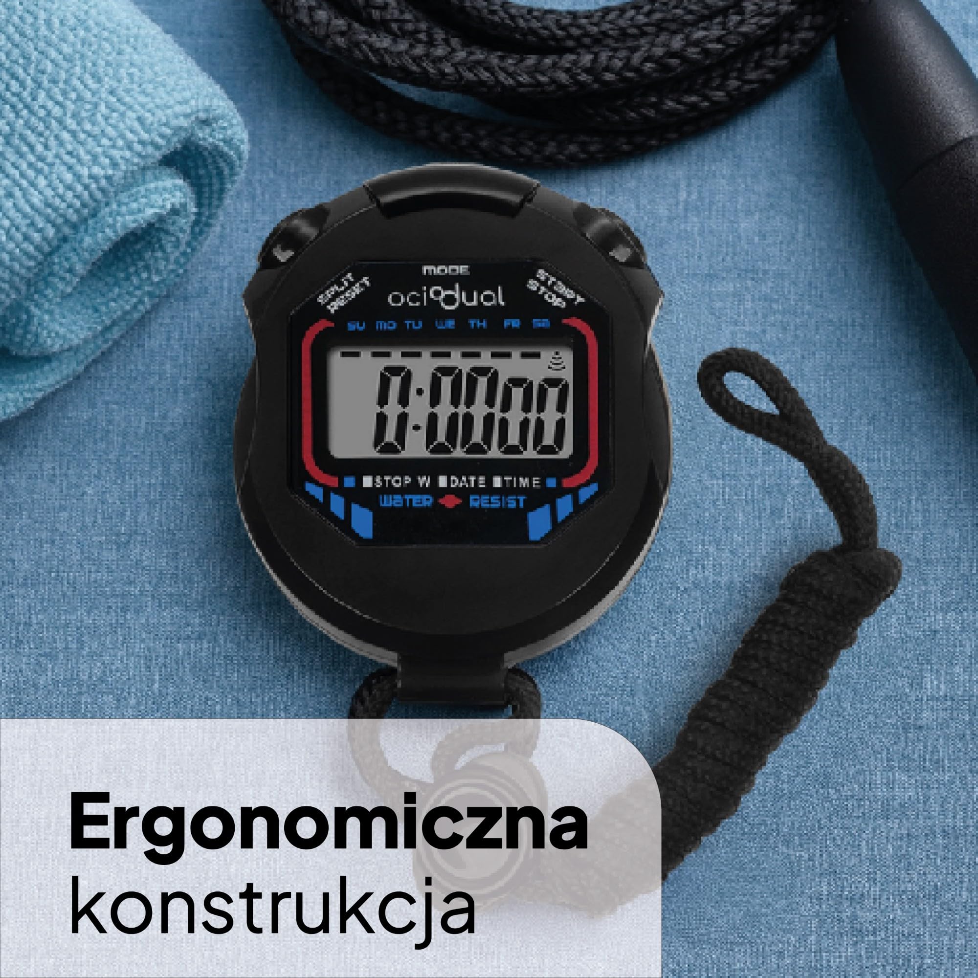 OcioDual Ręczny Cyfrowy Stoper Sportowy Wielofunkcyjny Zegarek Wyścigowy XL-013 Czarny Alarm Sportowy Dokładność Wyświetlacz LCD