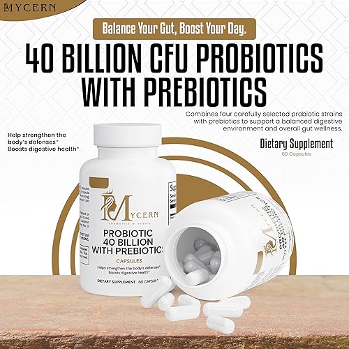 Miniatura 2 de Probiótico 40 mil millones de UFC  Apoyo digestivo diario con prebióticos y cápsulas de liberación retardada  Suplemento de equilibrio intestinal
