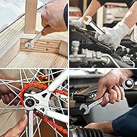 Vista 6 de Egofine Juego de llaves de trinquete SAE de 15 piezas, acero al cromo vanadio SAE de 1/4 a 1 pulgada, herramienta combinada de extremo abierto de 12