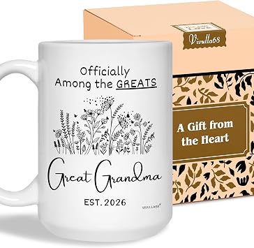 Vivulla68 Great Grandma Coffee Mug Gifts for New Great Grandma, Pregnancy Announcement Cup 2026, Youre Going to Be Great Grandparents Reveal Idea, Presents Birthday Christmas Gift Mug