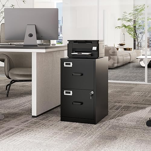 Miniatura 6 de Fesbos Archivador lateral de 4 cajones con armario con cerradura  Armarios de llenado de acero de metal blanco para oficina en casa  Armario de