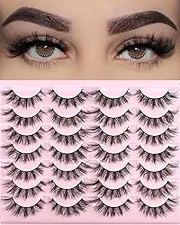 FARRED Cílios de olho de gato cílios naturais curtos 15 mm faixa fofa fina cílios 14 pares de cílios postiços naturais fofos conjunto pequeno completo de pestanas (F10 | 9-15 mm)