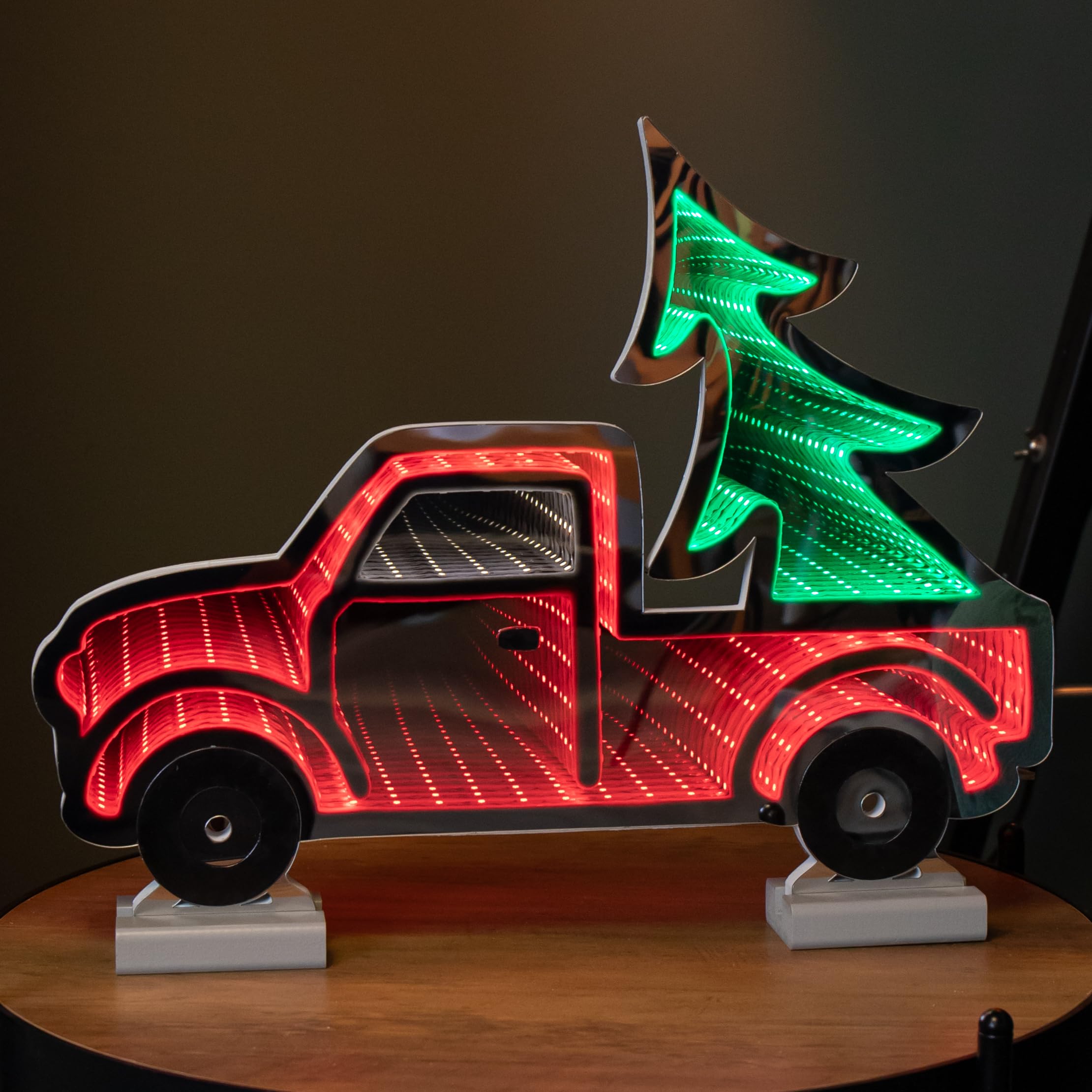Samuel ALEXANDER 40cm Red and Green LED Infinity Truck Christmas Decoration
