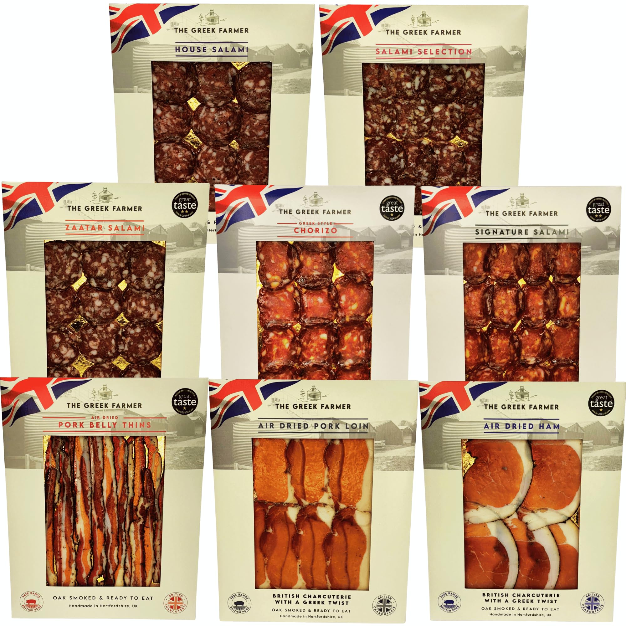 The Greek FarmerSignature 8 Piece Charcuterie Collection | Made in The UK | Great Taste Award Winning