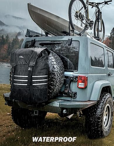 Miniatura 6 de JOYTUTUS Bolsa de basura para neumáticos de repuesto, se adapta a neumáticos de 40 pulgadas, 31 galones, serie Overland de mayor capacidad, bolsa de