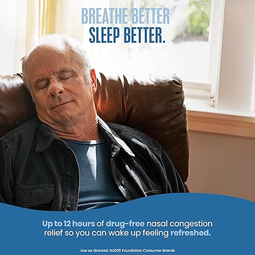 Miniatura 4 de Breathe Right Tiras nasales extra fuertes, con aroma a mentol, sin drogas, menos ronquidos y mejor respiración de la congestión nasal, bronceado, 26
