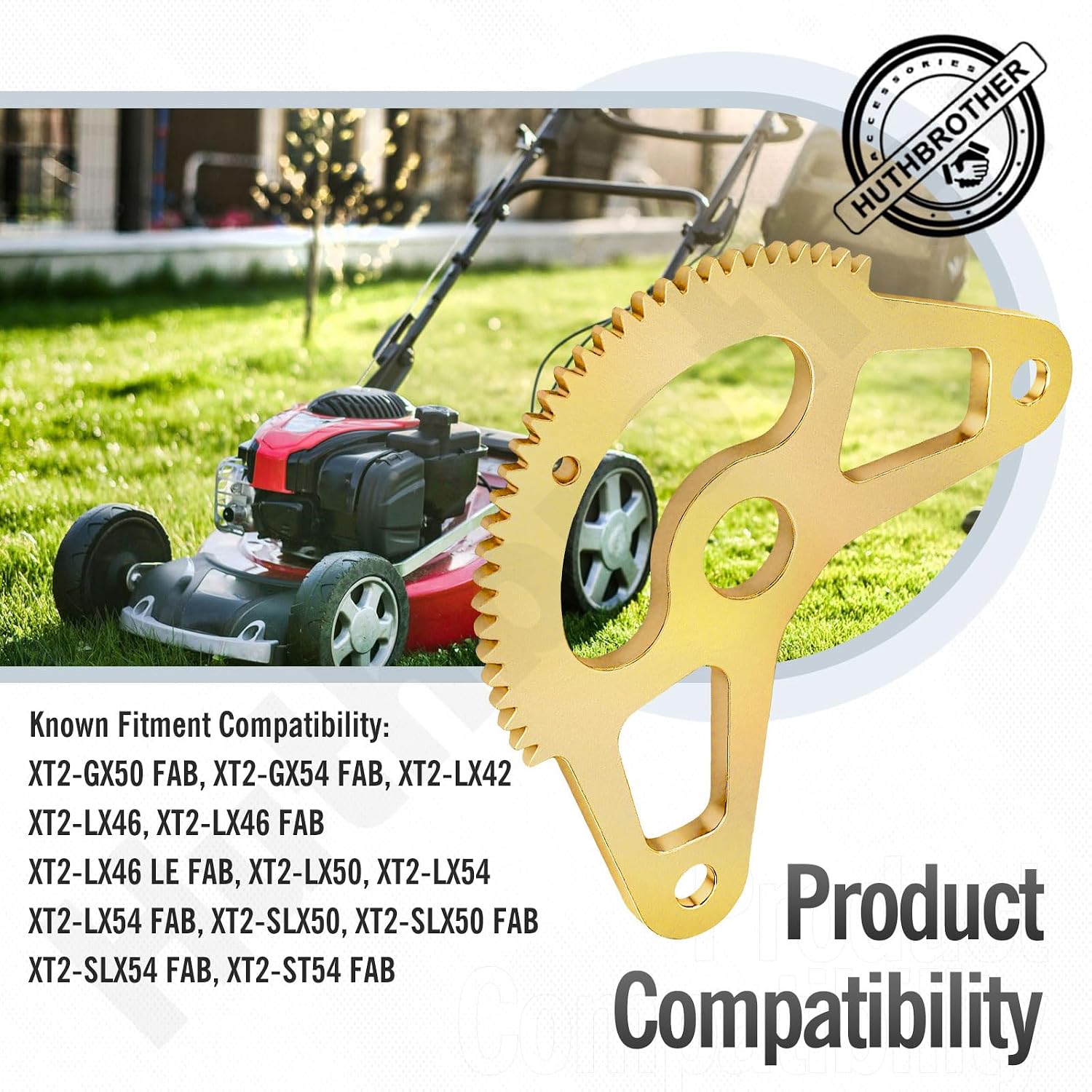 717-05225C Steering Gear Segment / 717-05193B Steering Pinion GEA - by Huthbrother, Compatible with MTD 16" GT XT1 XT2 50 SLX54 SLX50 GX54 - Replace 717-05225B 717-05225A 717-05225