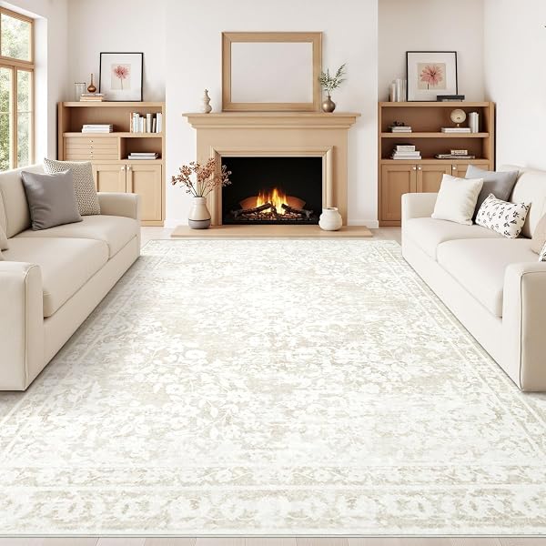Distressed Boho Floral Area Rug