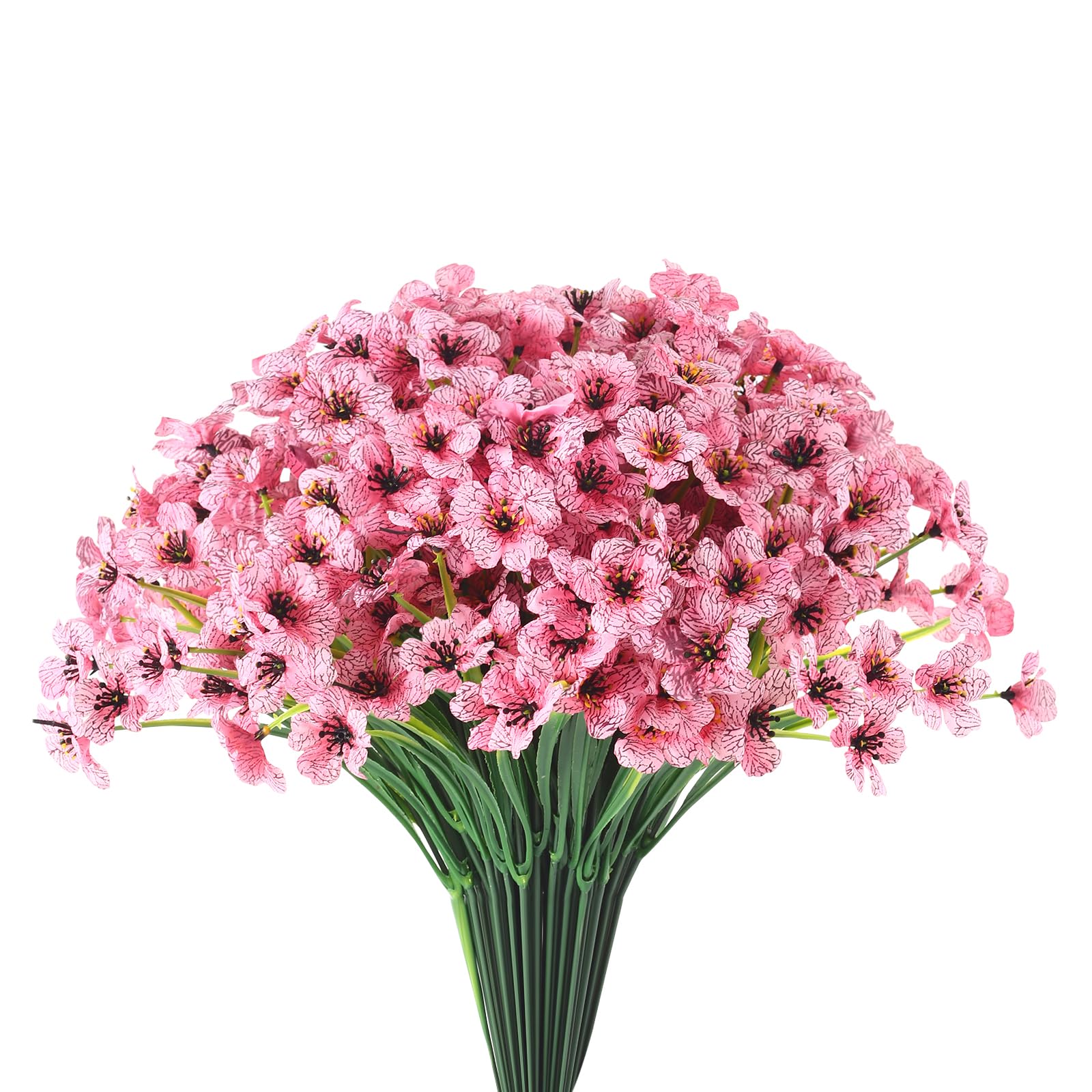 Wteyi 22Bunches of Outdoor Artificial Flowers, UV Resistant Fake Flowers Artificial Silk Flowers with Plastic Plants for Indoor Outdoor Front Porch