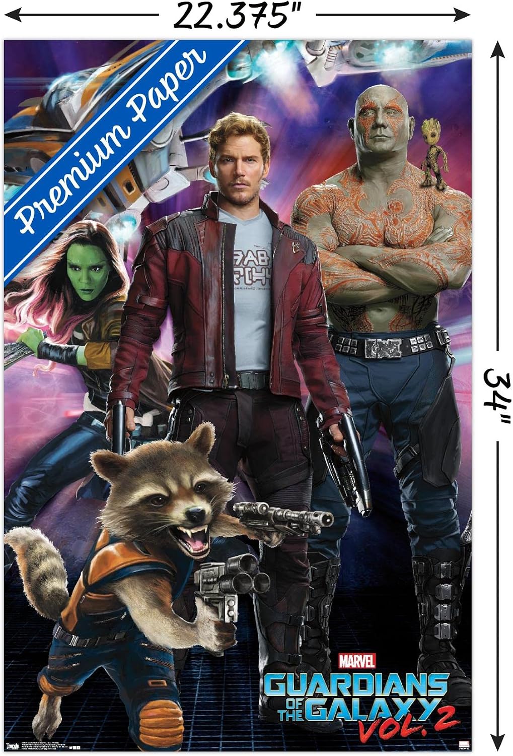 Trends International Marvel Cinematic Universe - Guardians of the Galaxy 2 - Group Wall Poster, 22.375" x 34", Premium Unframed Version