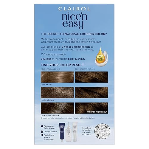 Miniatura 81 de Clairol - Tinte permanente Nice'n Easy para el cabello, color castaño claro 6.5, paquete de 3 unidades 1BB Azul más profundo Negro