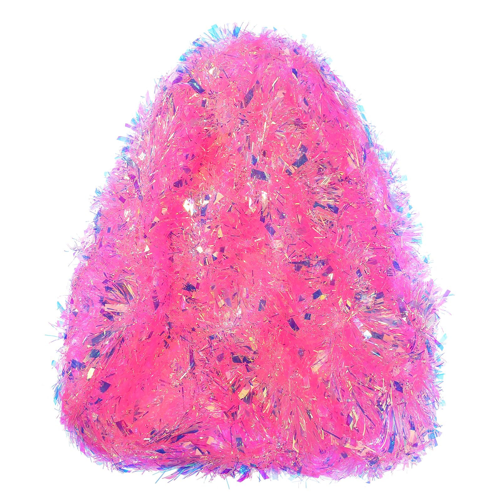 FUSHENMU 32.8 Ft Christmas Tinsel Garland,Iridescent Pink Hanging Metallic Twist Garland for Xmas Tree Decorations Wedding Party Supplies