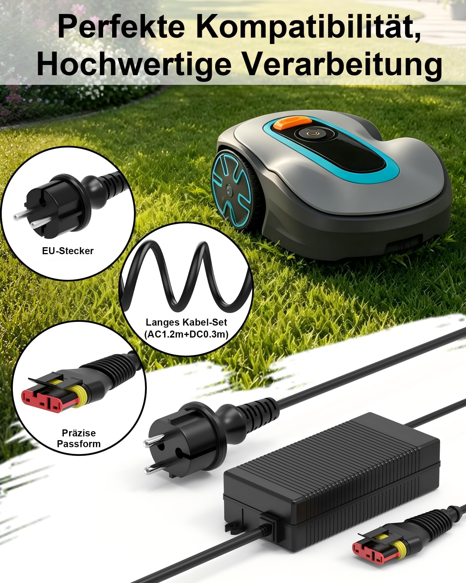 28V2,2A Ladegerät für Husqvarna Automower 420 | 520 | 520 EPOS | 320 NERA