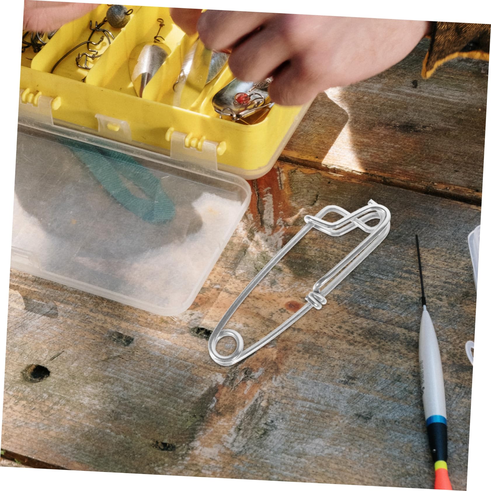 ibasenice 4 Ensembles Épingle À Paupières Connecteur Rapide Fishing Hameçon Peches Poisson Accessoires De Pêche pour Hommes Clips De Pêche Acier Inoxydable Silver 10 Pièces * 4
