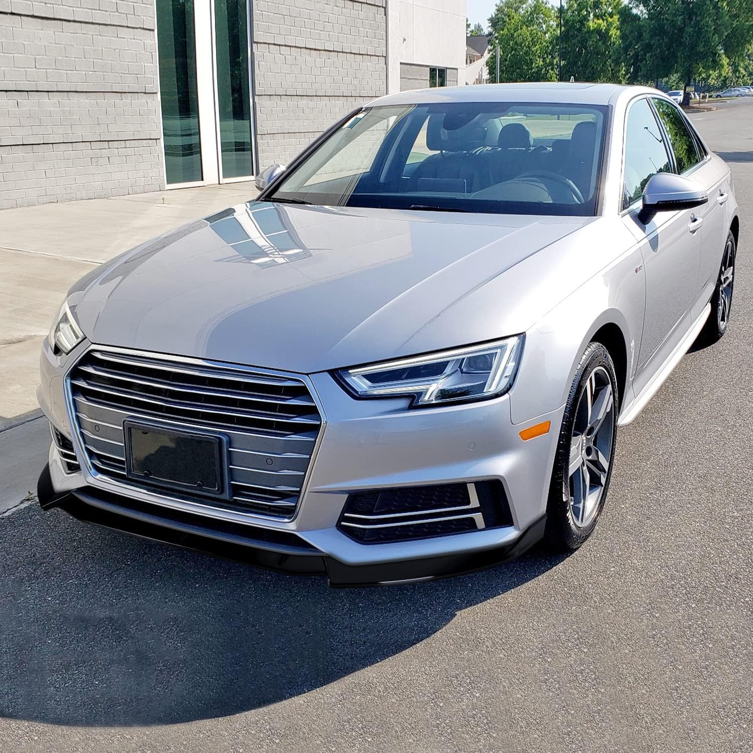 Spec-D Tuning Glossy Black Front Bumper Lip Compatible with Audi A4 2017-2018, 2018 S4