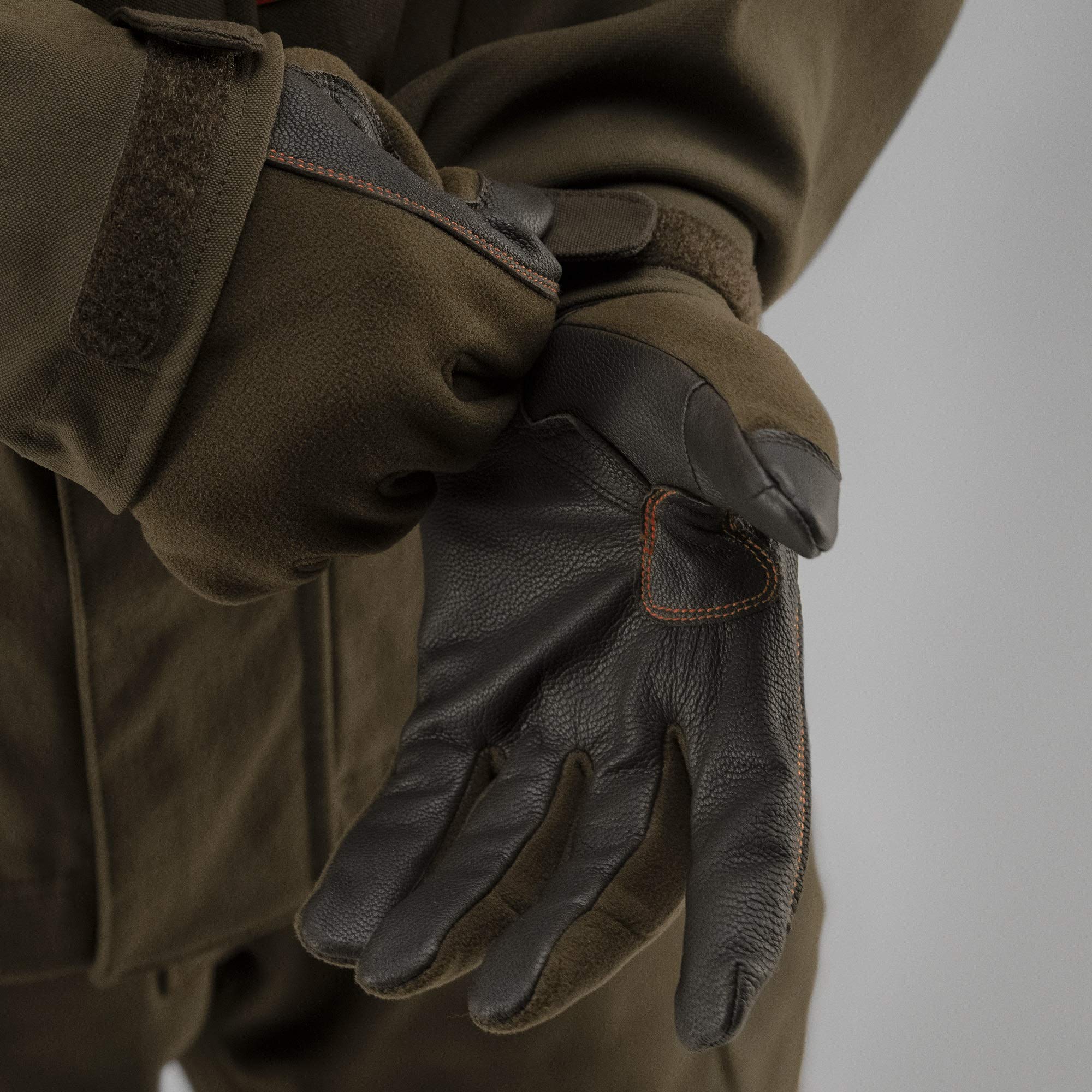 Härkila Wildboar Pro Guantes de caza para hombre con palmas de piel y cortavientos Gore-Tex Infinium Windstopper® – Membrana – Guantes de tiro para caza