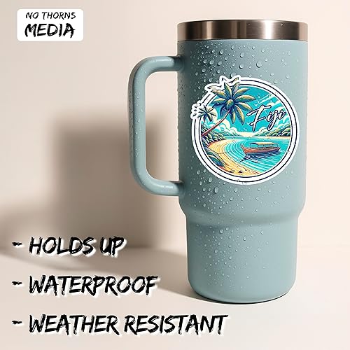 Miniatura 2 de Fiji - Adhesivo de recuerdo de viaje, vinilo pequeño impermeable para botella de agua, taza, libro de pasaporte, libro de recortes, cuaderno,