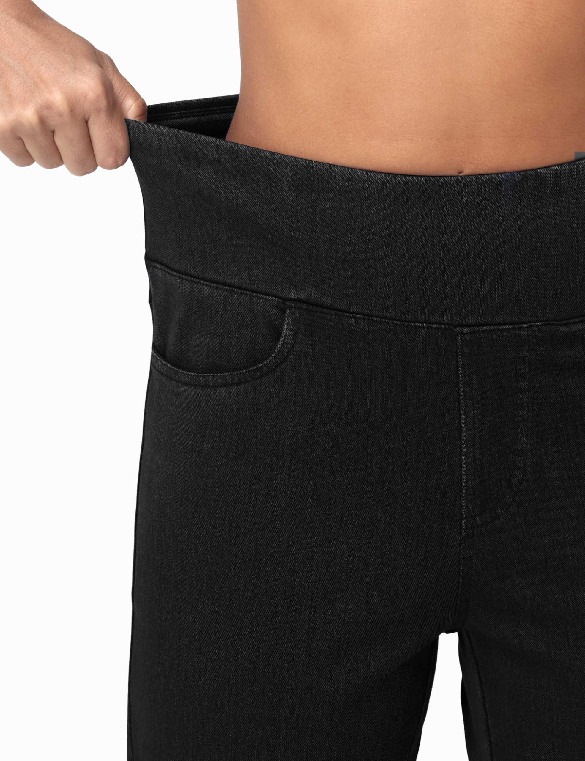THE GYM PEOPLE Jeans Baggy Donna Vita Alta Stretch Gamba Larga Dritta