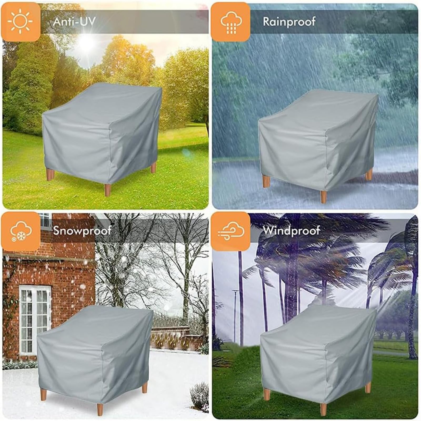 Coprisedia Giardino Impermeabile NIHUIFDPY - Tessuto Oxford 210D Per Sedie Impilabili 716266