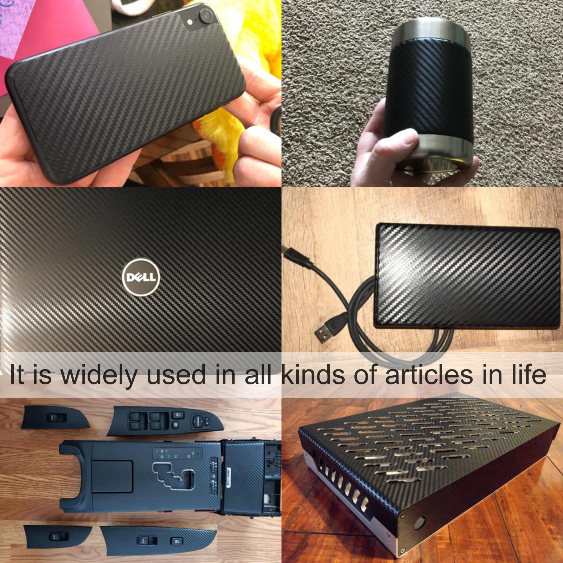 SINGARO Black Matte Carbon Fiber Vinyl Wrap DIY Decal