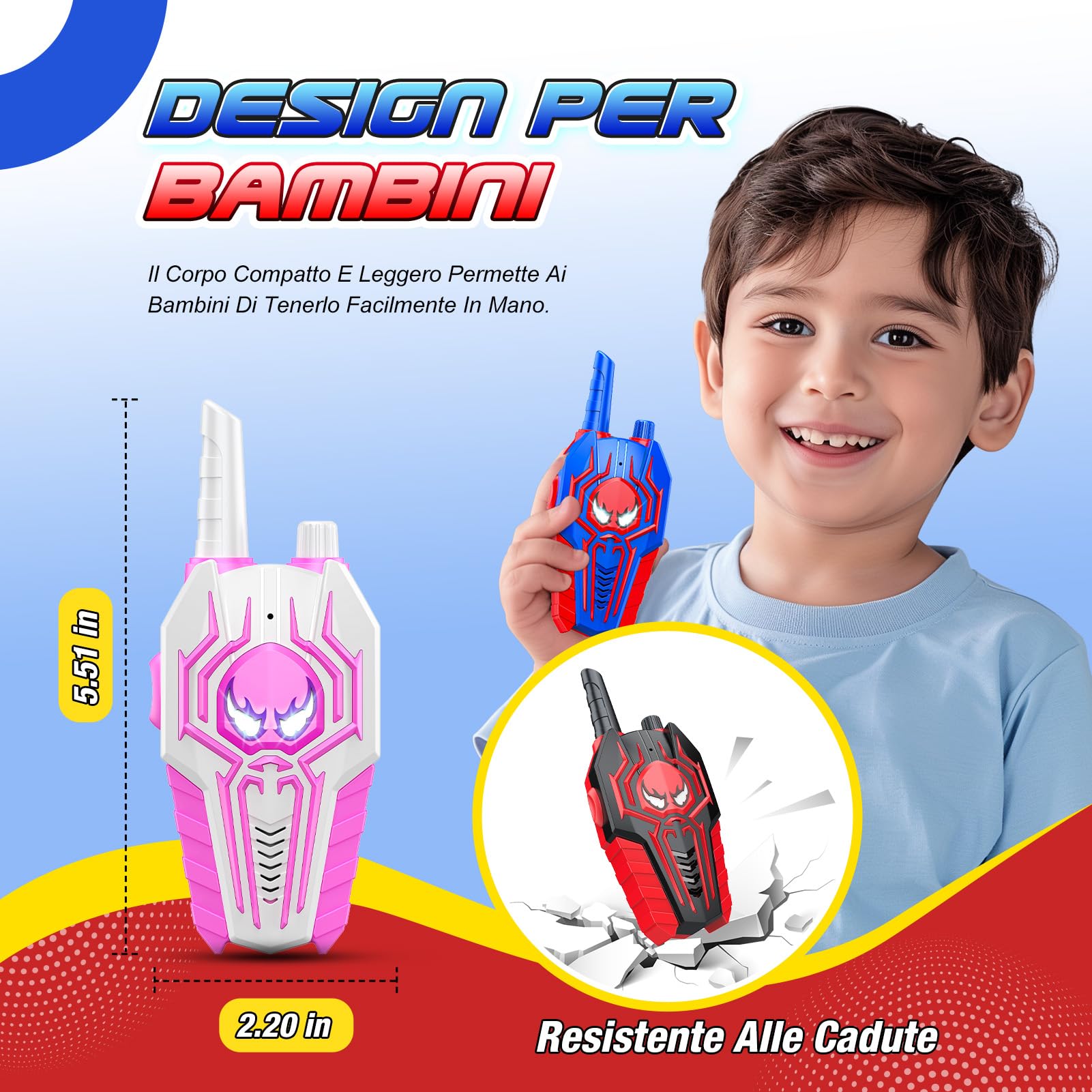 Toyokid Giochi Bambini 3 4 5 6 7 8 9 10 Anni, Walkie-Talkie Bambini Regalo Bambino 3-10 Anni Walkie Talkie Giochi da Esterno per Bambini Giocattoli per Bambini Regalo Compleanno Bambini