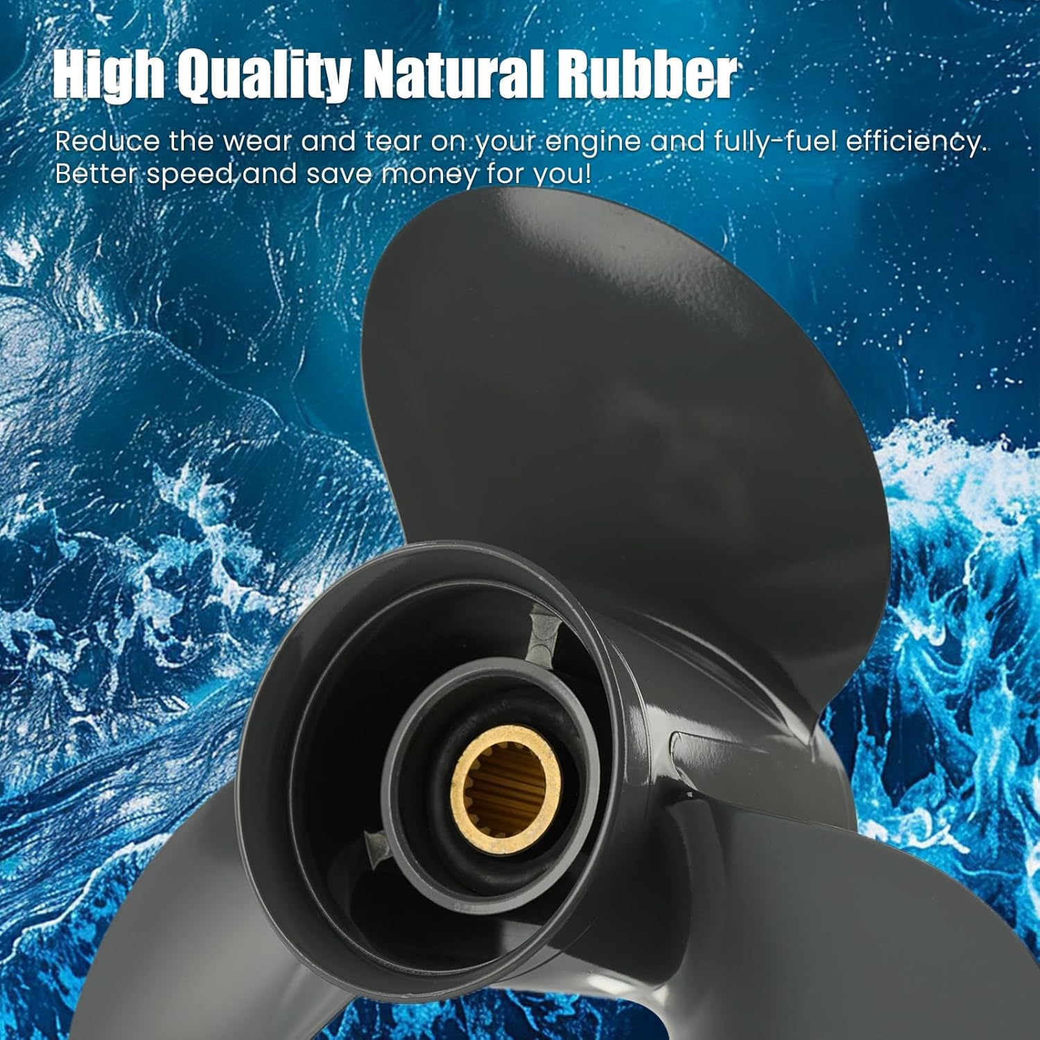 OEM Upgrade Aluminum Outboard Boat Propeller for Honda Engines 13 3/4×15,60HP 75HP 90HP 115HP 130HP,15 Spline Tooth,RH