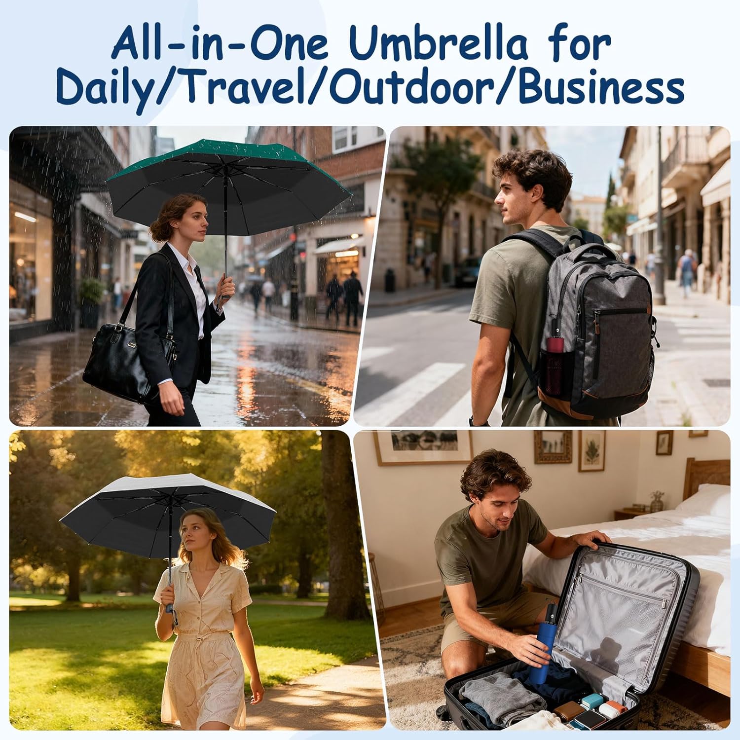 Bulk Umbrellas, Travel Folding Umbrellas Exquisite Appearance, Durable Construction, One-Button Open/Close, Foldable Storage, Suitable For Both Sunny And Rainy Days - Image 6