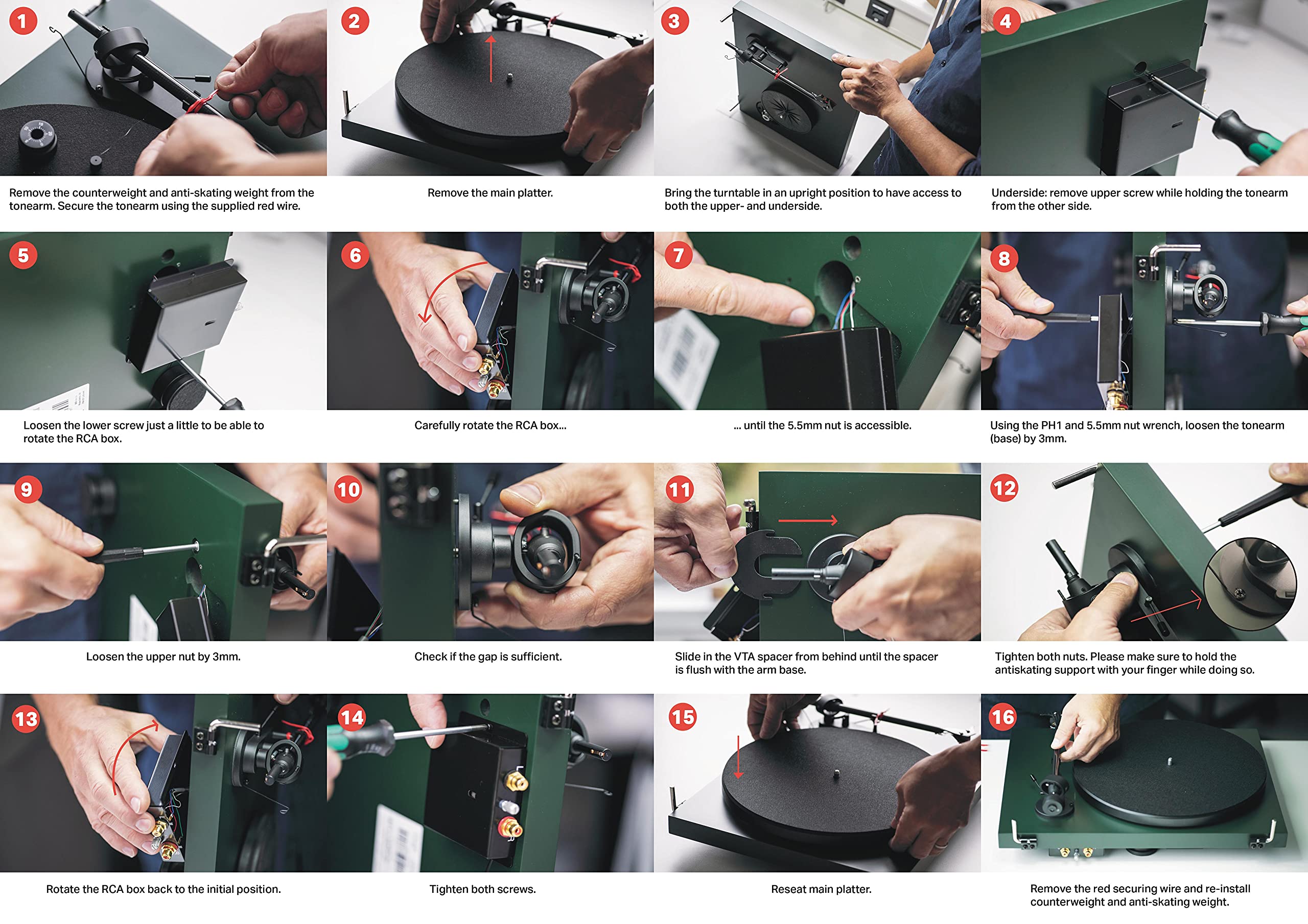 Pro-Ject VTA it 1,5 mm distanziatore Debut I-III Carbon EVO Essential