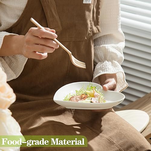 Miniatura 2 de TAMAYKIM Platos de postre de porcelana de 7.5 pulgadas, platos de aperitivo de ensalada en forma de corazón, juego de vajilla pequeña, platos de