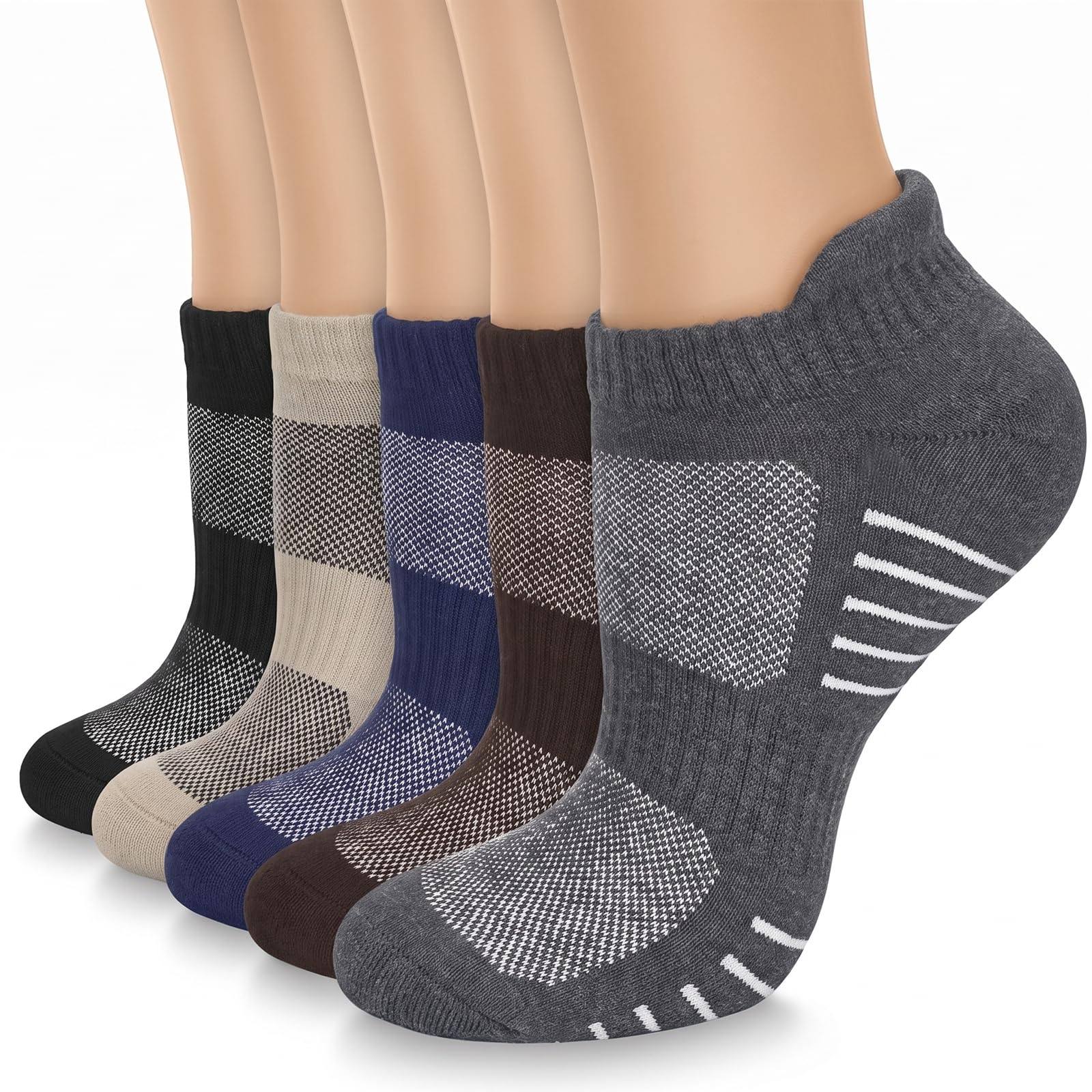 5 Pairs Copper Compression Socks for Women &amp; Men - Ankle Plantar Fasciitis Arch Support Running Socks for Athletic