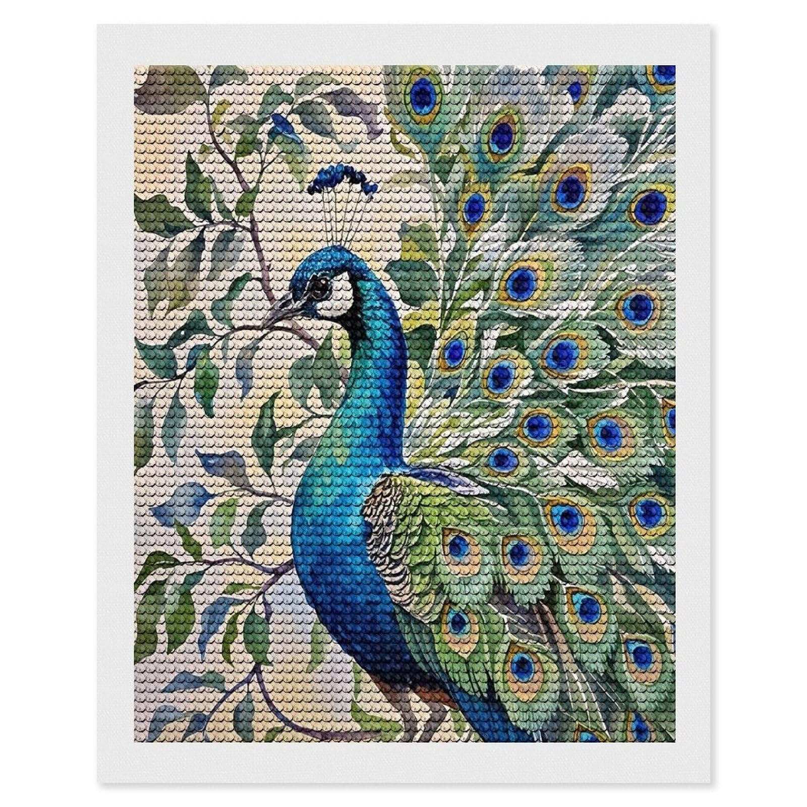 FekiLoot Peacock Watercolor Painting Diamond Painting Kits for Adults Round Paint with Diamonds Pictures Gem Art Painting Kits Personalized Diamond Art Full Drill for Beginners Home Wall Decor