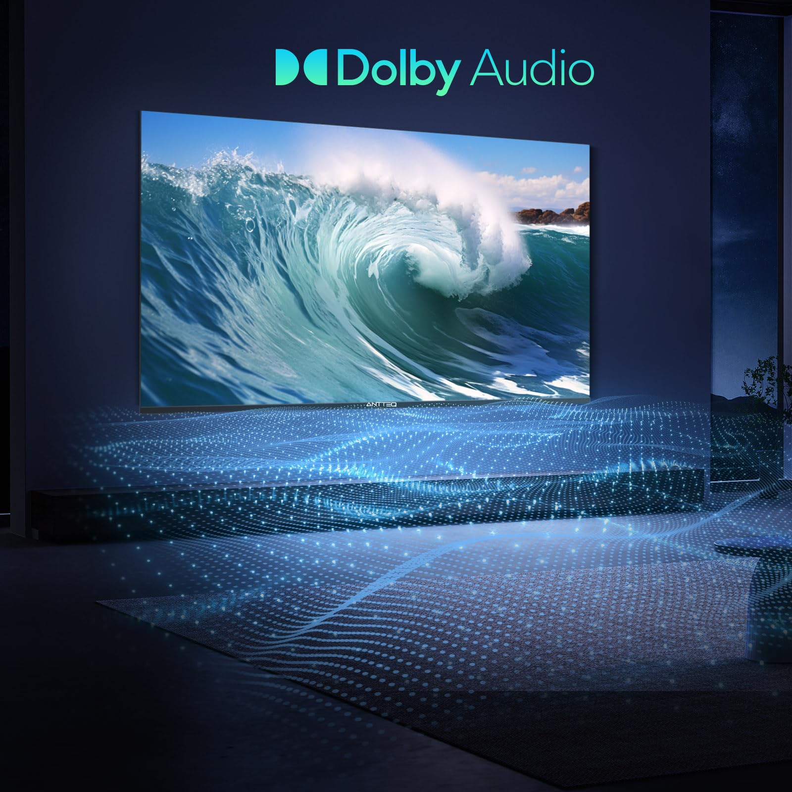 Antteq S50 Smart TV 50 Pouces(127cm), Andriod TV 4K UHD, HDR10, Dolby Audio, Google Assistance, Bluetooth Triple Tuner (DVB-C/S2/-T2), DAZN/Disney+/Netflix/Prime Video/Youtube, WiFi