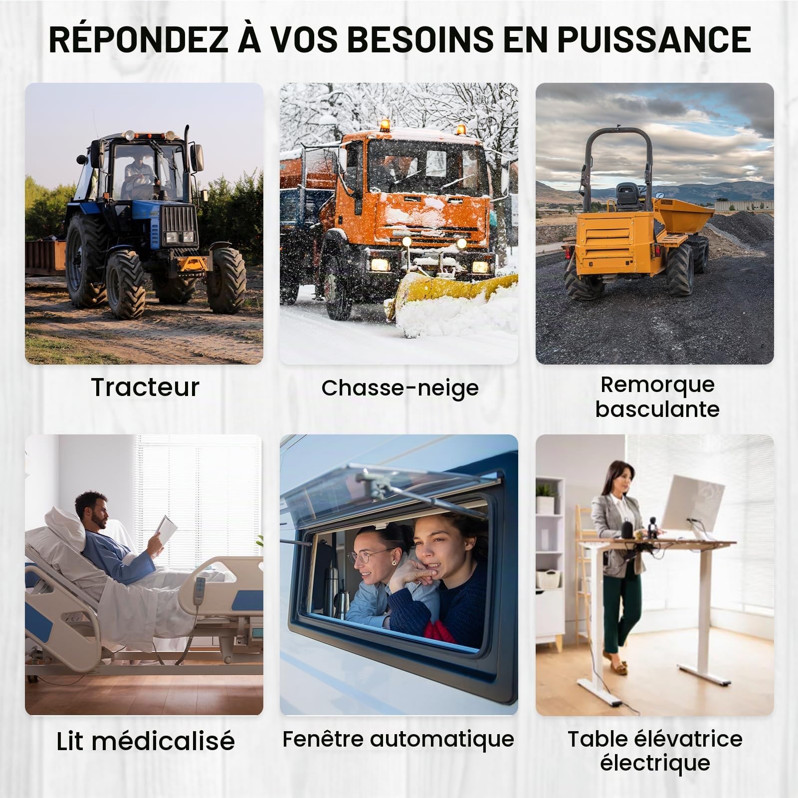 ECO-WORTHY Actionneur linéaire robuste 3000 N/3000 kg avec supports de montage multifonction (12 V, 15,2 cm)