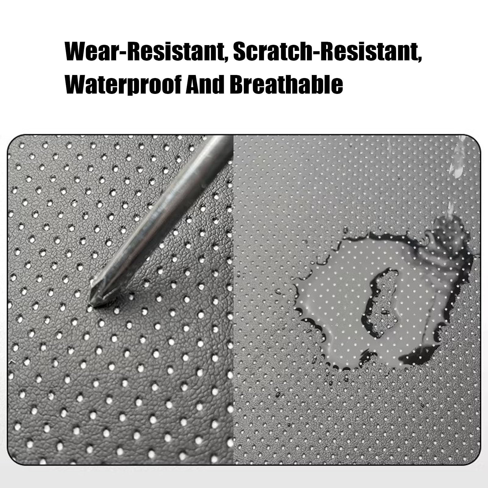 Simili Cuir Autocollant Patch De Réparation De Cuir Auto-adhésif DIY, Tissu En Cuir Perforé Pour La Réparation Et Le Rembourrage De Sièges De Voiture En Cuir, Kit De Réparation Simili Cuir PU(Dark gra